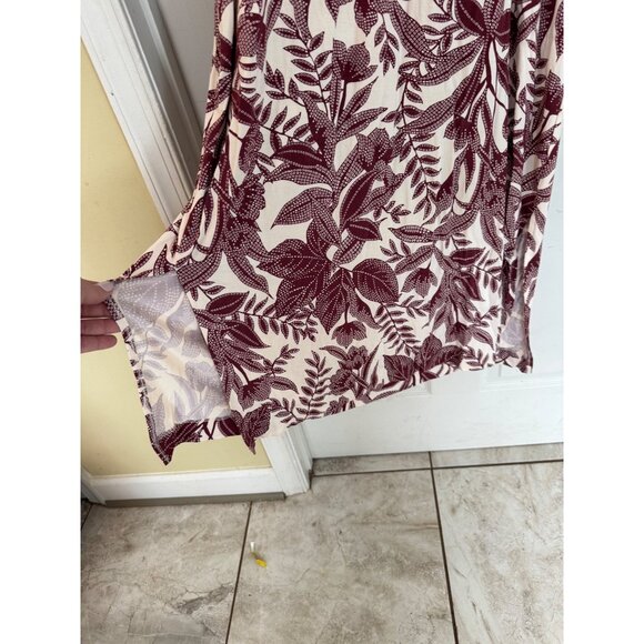 Soma Soft Jersey Caftan Midi Short Sleeve Tropical Dress Size Large NWT - Picture 13 of 15